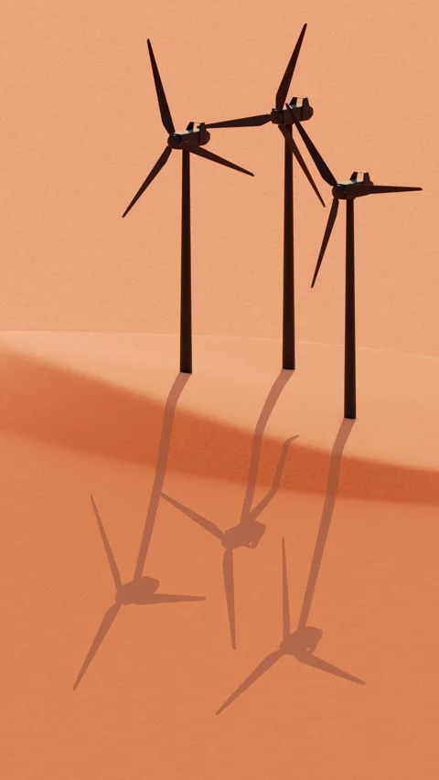 Vertica apricot crush website loopable background with wind farm on desert hill Stock Footage 251161009