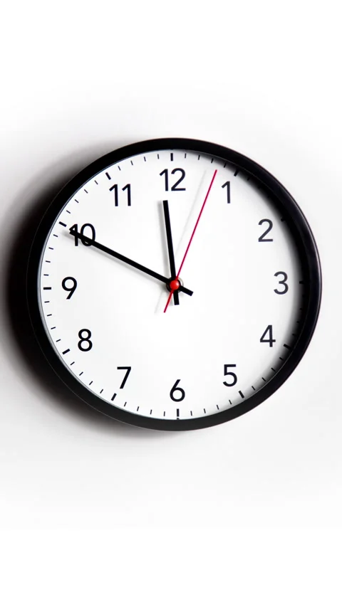 Vertical 12 hour wall clock time lapse Stock Footage 282755322