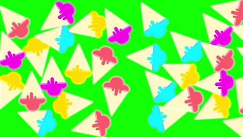 Vertical 2d animation of falling popsicle ice cream in a cone on a green screen Stock-Footage 138610686