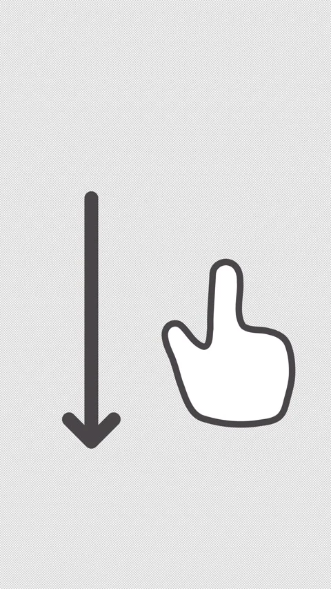 Vertical 2D Hand Cursor Swipe Down Arrow Gesture 4K Alpha Stock Footage 339062697