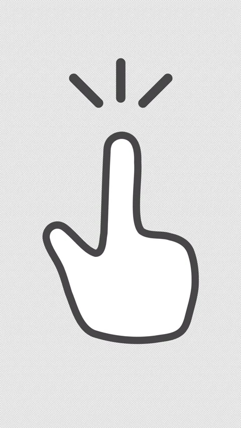 Vertical 2D Hand Cursor Tap Click Particle 4K Loop Alpha Stock Footage 338441209