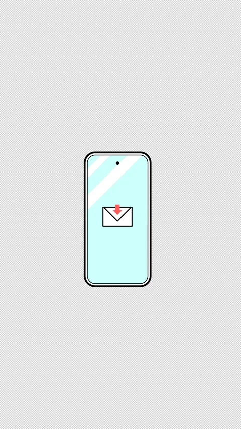 Vertical 2D Smartphone Email Message Icon 4K Loop Alpha Stock Footage 335622351