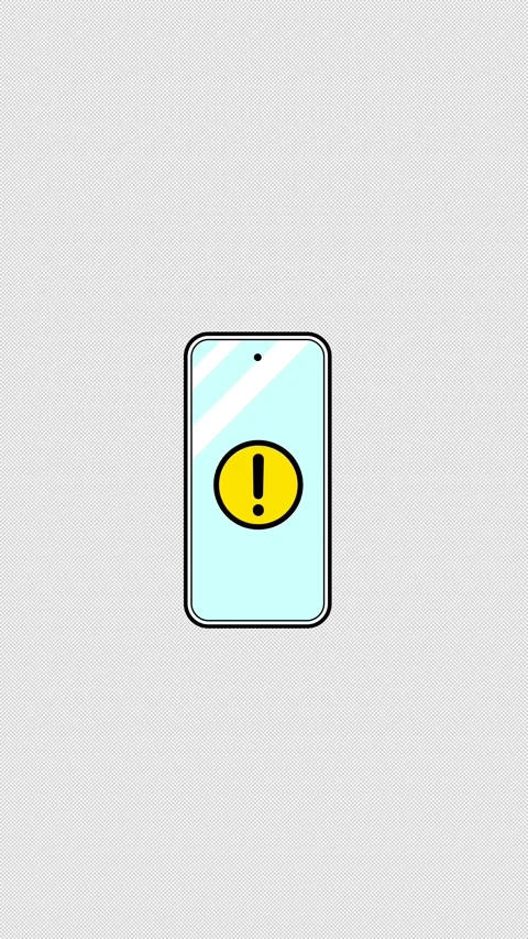 Vertical 2D Smartphone Error Alert Warning 4K Loop Alpha Vidéo 335622338