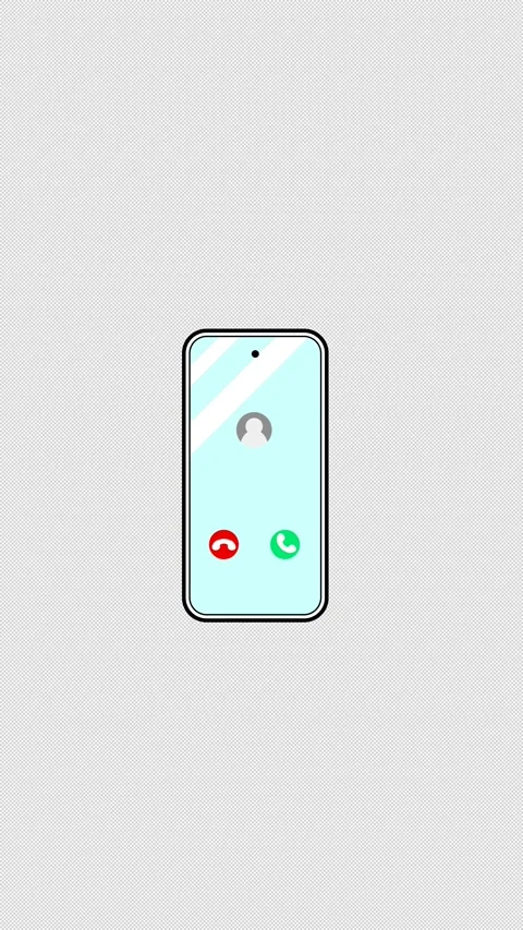 Vertical 2D Smartphone Incoming Call UI 4K Loop Alpha 動画素材 335622343