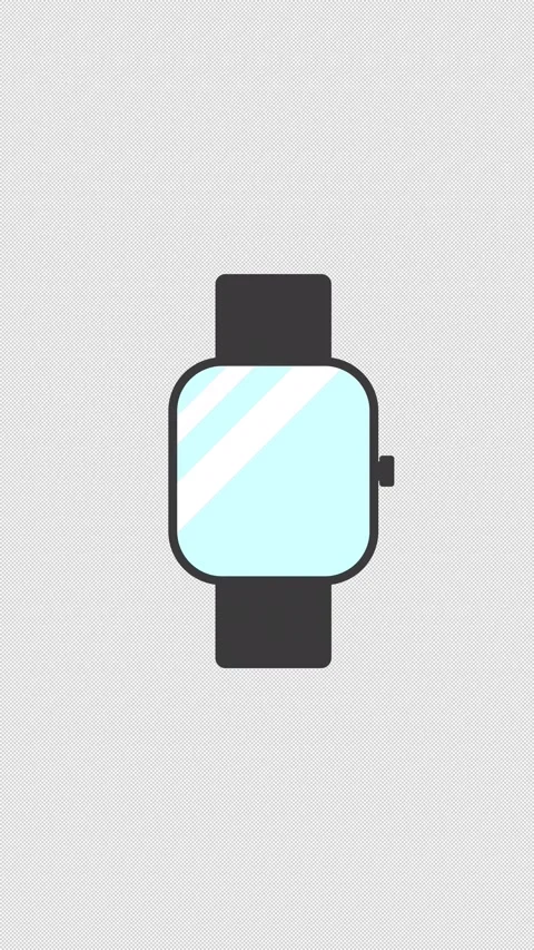 Vertical 2D Smartwatch Vibrating Notification 4K Loop Alpha Stock Footage 338329808