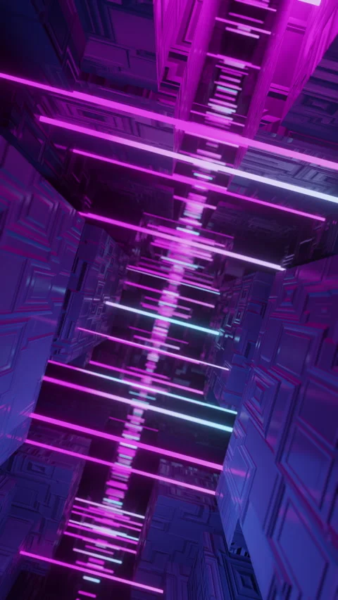 Vertical 3 d background with neon Stock Footage 243574463