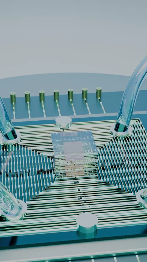 Vertical 360 Looping Turntable of Quantum Mainframe, Vertical 9:16 4K Stock-Footage 345013201