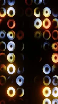 Vertical 3D abstract disco retro technology digital science circles bokeh Stock Illustration