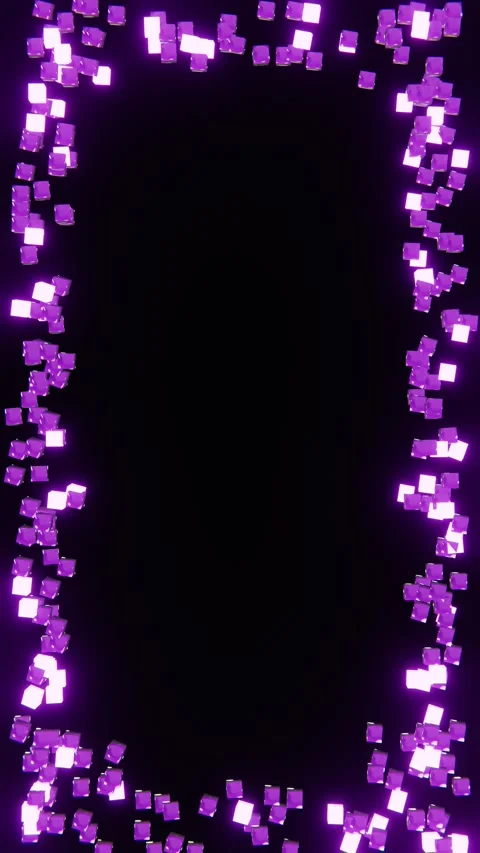 Vertical 3D abstract frame border cubes squares pixels background copyspace loop Stock Footage 329316724