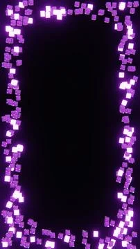 Vertical 3D abstract frame border cubes squares pixels background copyspace Stock Illustration