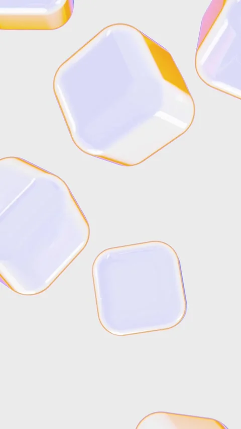 Vertical 3d abstract gel cube geometry shapes loop animation liquid oil bubble Video stock 327221697