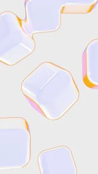 Vertical 3d abstract gel cube geometry shapes liquid oil bubble fluid copyspace Illustrazione stock