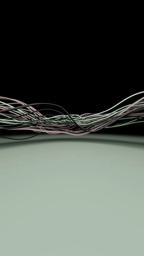 Vertical 3D abstract lines connection ethernet wires network strings background Video stock 330604336