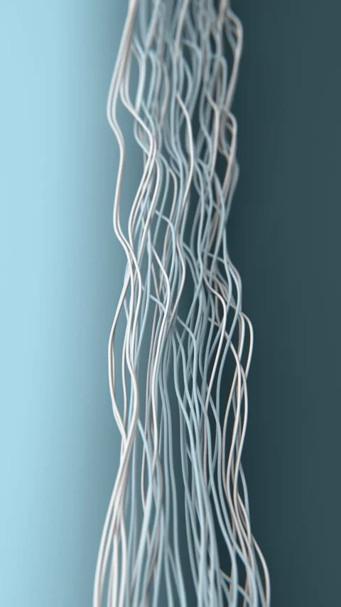 Vertical 3D abstract lines connection ethernet web wires strings background Video stock 330656667
