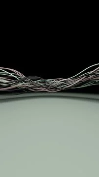 Vertical 3D abstract lines connection ethernet wires network strings background 스톡 일러스트