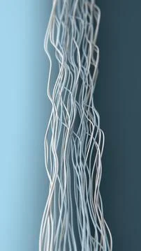 Vertical 3D abstract lines connection ethernet web wires strings background Stock Illustration