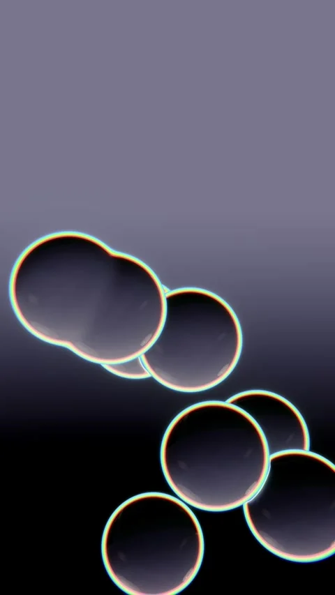 Vertical 3D abstract liquid glass spheres bubbles background loop animation Video stock 329582683
