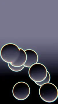 Vertical 3D abstract liquid glass spheres bubbles background, copyspace banner Stock Illustration