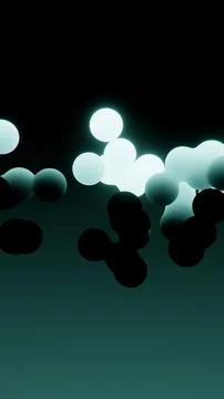 Vertical 3D abstract matte neon spheres balls bubbles background copyspace Stock Illustration
