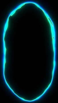 Vertical 3d abstract neon glow blue portal frame outline template wallpaper Illustrazione stock