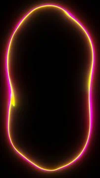 Vertical 3d abstract neon glow pink yellow portal frame outline template Stock Illustration