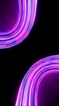 Vertical 3D abstract neon glow lines curve cyber background copyspace wallpaper Stock Illustration