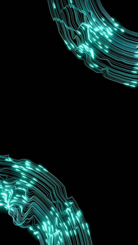 Vertical 3D abstract neon light two ring circle background copyspace loop Stockbeeldmateriaal 329754848