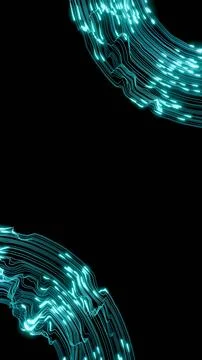 Vertical 3D abstract neon light two ring circle background copyspace poster Illustrazione stock