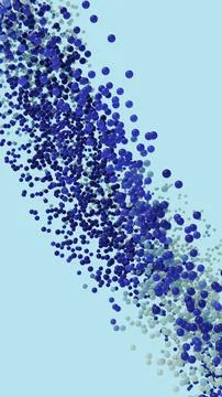 Vertical 3D abstract ocean water particles spheres bubbles, background copyspace Stock Illustration