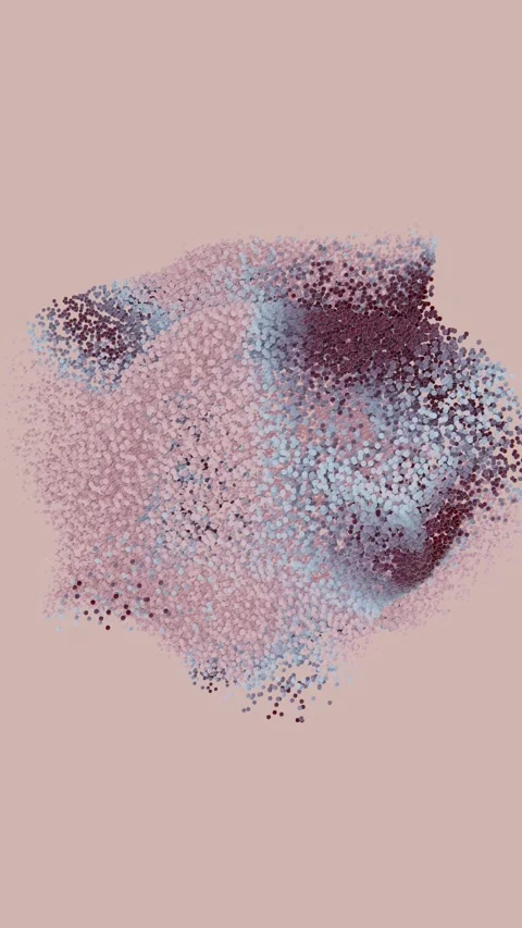 Vertical 3D abstract particles dots spheres explosion cloud background copyspace Stock Footage 329068748