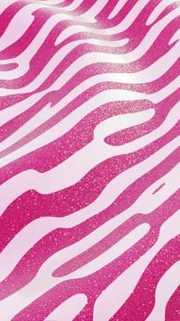 Vertical 3d abstract pink zebra animal glitter pattern stripes copyspace banner Illustrazione stock