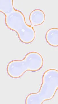 Vertical 3d abstract sphere metaball geometry liquid gel bubble fluid copyspace Illustrazione stock