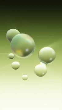 Vertical 3D abstract spheres bubbles glass background copyspace banner template Stock Illustration
