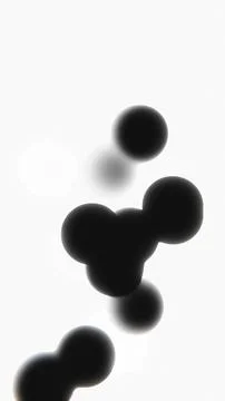 Vertical 3D abstract spheres monochrome black white background, copyspace poster 스톡 일러스트