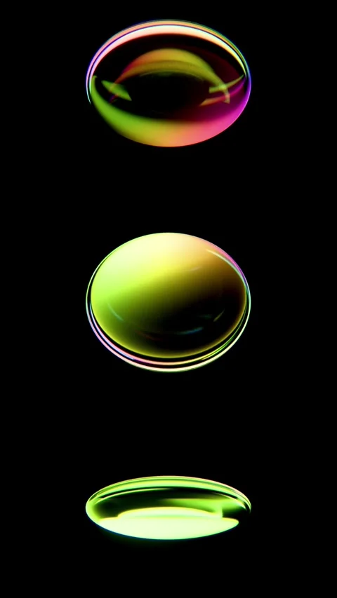 Vertical 3D abstract technology digital science glass capsule lens sphere loop Stock Footage 340813035