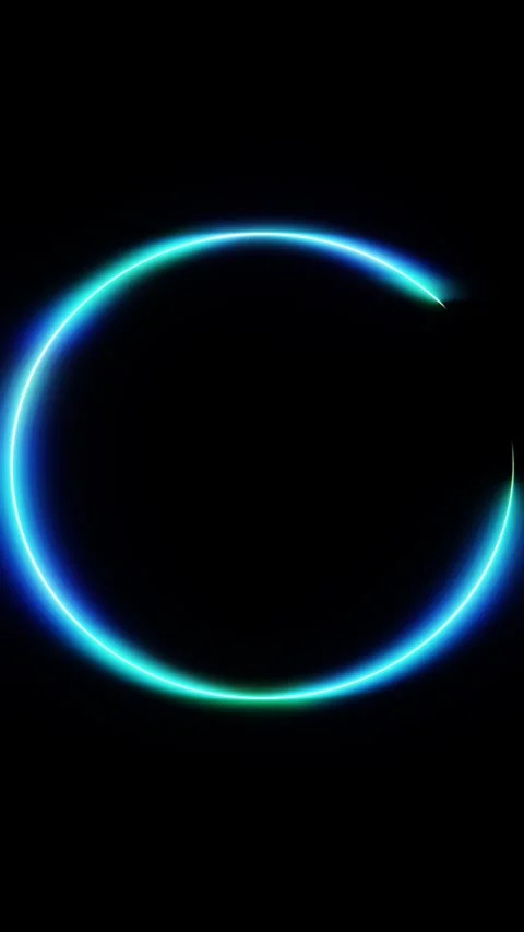 Vertical 3D abstract technology digital science halo ring circle glow futurism Stock Footage 340909391