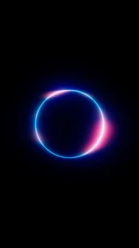 Vertical 3D abstract technology digital science halo sphere circle arc glow neon Stock Illustration