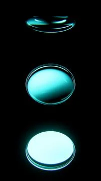 Vertical 3D abstract technology digital science glass capsule lens sphere Stock Illustration