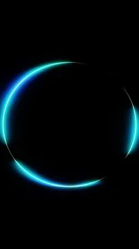 Vertical 3D abstract technology digital science halo ring circle glow futurism Stock Illustration