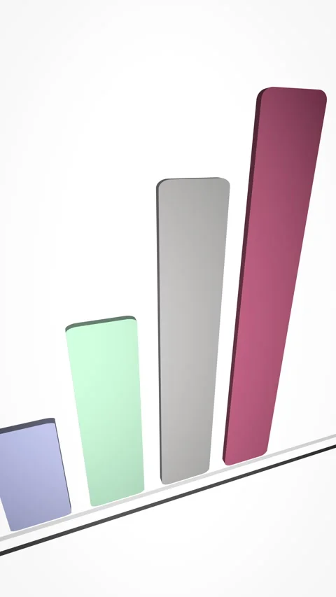 Vertical 3D bar graph showing exponential growth and accelerating business Stock Footage 328699716
