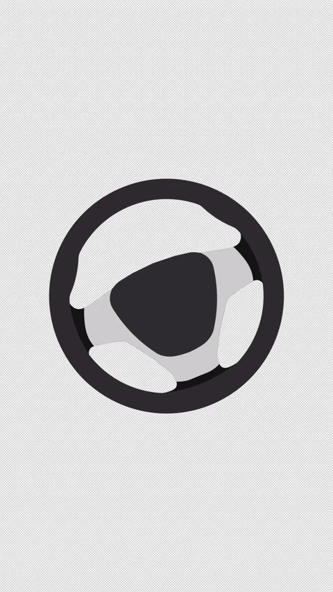 Vertical 3d Car Steering Wheel Turning Loop 4k Alpha Transparent Stock Footage 345455173