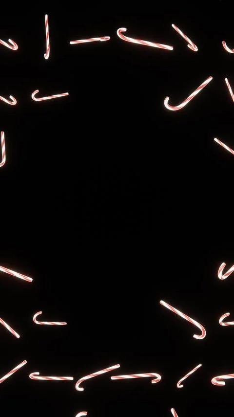Vertical 3d Christmas New Year candy cane peppermint frame border copy space Stock Footage 320155684
