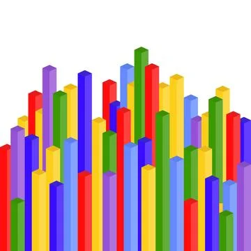 Vertical 3D colored rectangles. Banner of multi-colored rectangles. Stock Illustration