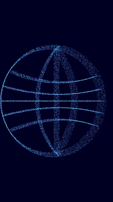 Vertical 3D Digital Tech Globe Network Black Background 動画素材 337344131