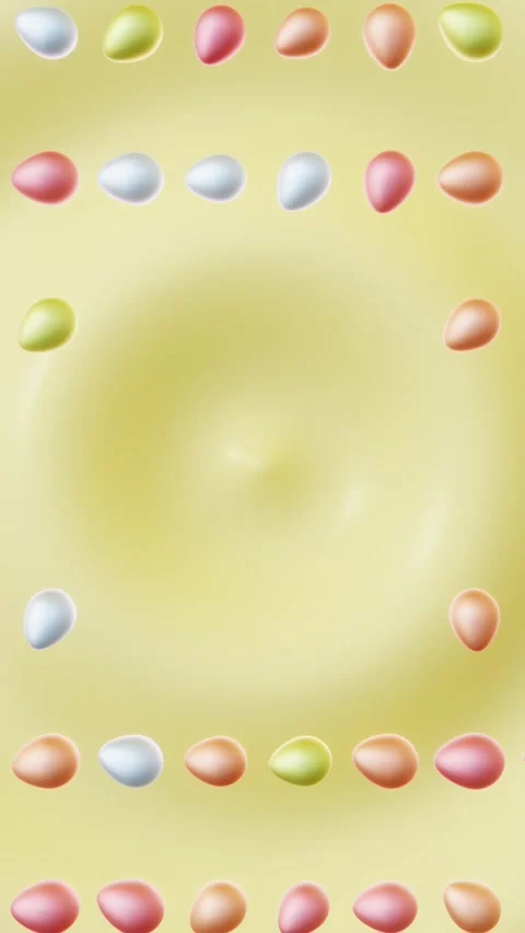 Vertical 3D Easter eggs frame border background copyspace loop animation Stock Footage 328573119