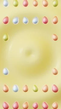 Vertical 3D Easter eggs frame border background copyspace spring pastel Stock Illustration