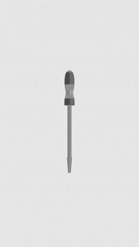 Vertical 3d Flathead Screwdriver Rotating Loop 4k Alpha Transparent 動画素材 344362498