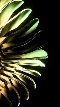 Vertical 3D glass abstract petals sleek glossy web design digital website Illustrazione stock