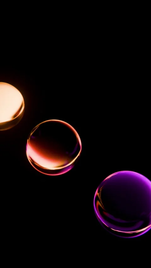 Vertical 3D glass abstract spheres sleek glossy web design website landing loop Video stock 333974101