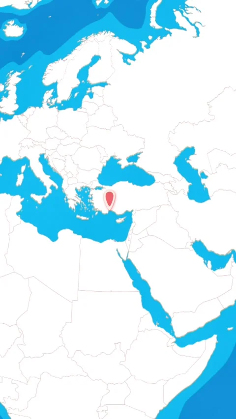 Vertical 3D globe zooming into Antalya city location pin concept Stock Footage 345961399